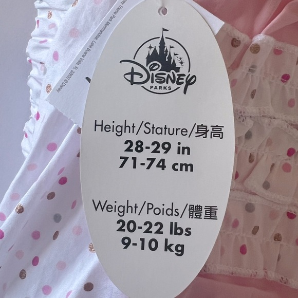 NWT Disney Parks Minnie Mouse Dress Pink Polka Dots with Headband Sz 12M 12 mos - Picture 5 of 6